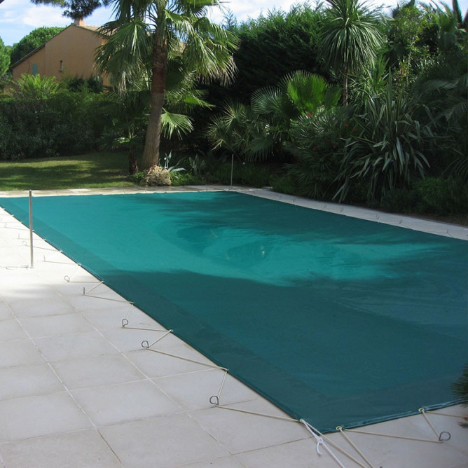 Couverture protection et hivernage filet COVERLUX 520 x 860cm pour piscine  hors-sol ovale 460 x 800cm