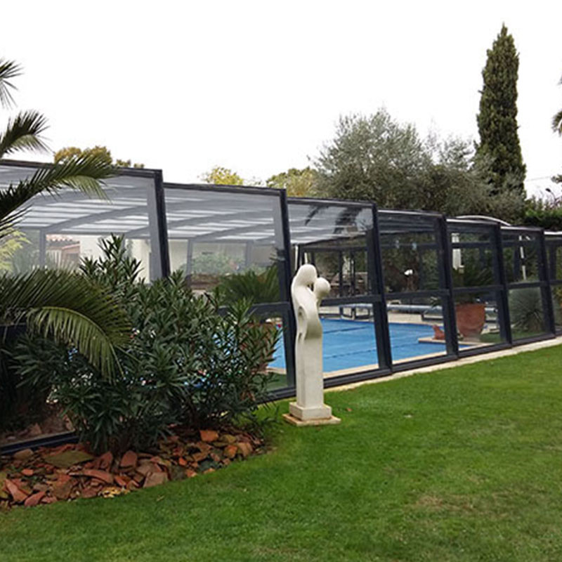 Abri de piscine télescopique haut - Fabrication française