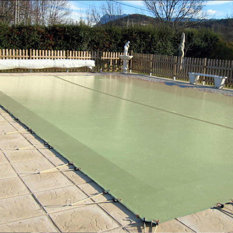 Bâche de piscine d'hiver en PVC - Gris - 6,80x3,80 mètres